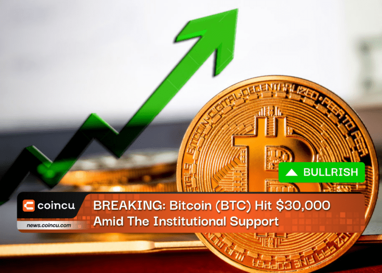 BREAKING: Bitcoin (BTC) Hit $30,000 Amid The Institutional Support