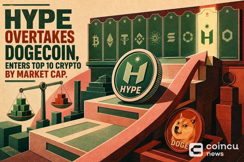 HYPE Overtakes Dogecoin, Enters Top 10 Crypto by Market Cap