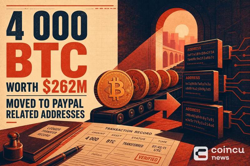 4,000 BTC Worth $262M Moved to PayPal-Related Addresses