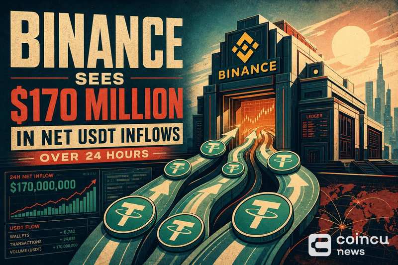Binance Sees $170 Million in Net USDT Inflows Over 24 Hours