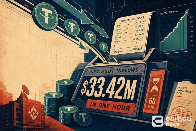 Binance Records $33.42M in Net USDT Inflows in One Hour