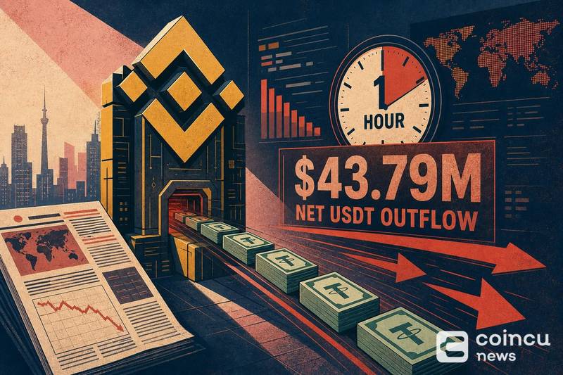 Binance Records $43.79M in Net USDT Outflows Over One Hour