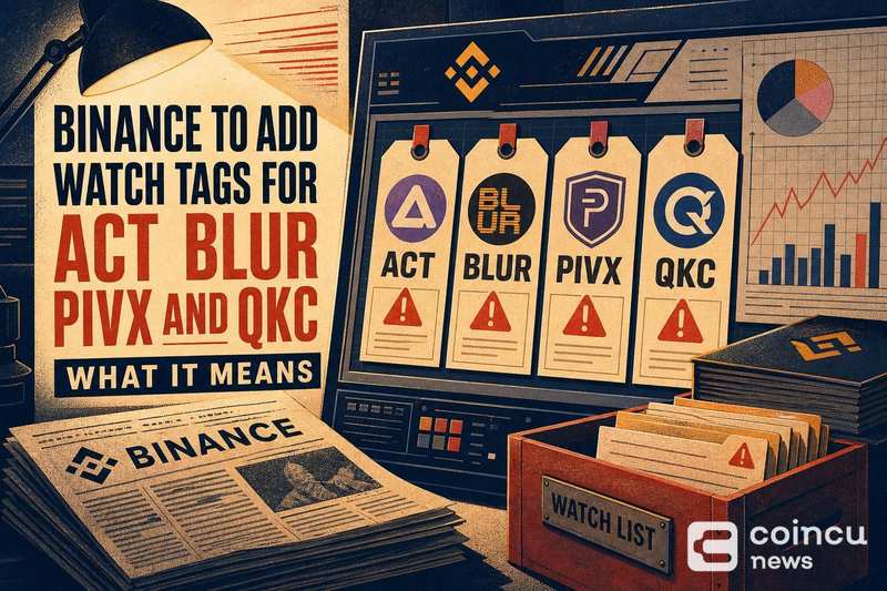 Binance to Add Watch Tags for ACT, BLUR, PIVX and QKC: What It Means