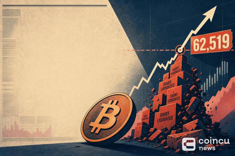 BTC Short Liquidations Could Hit $897M Above $62,519