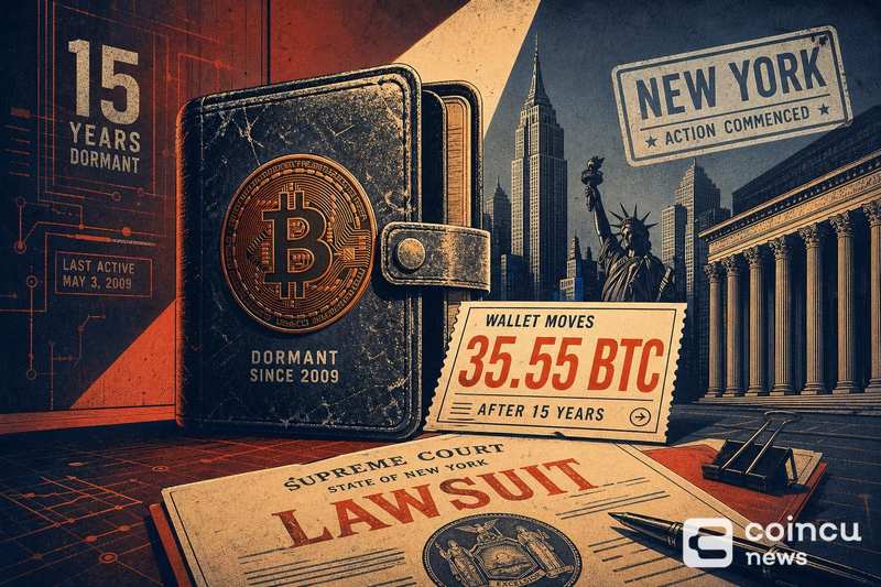 Dormant 15-Year Bitcoin Wallet Moves 35.55 BTC After New York Lawsuit