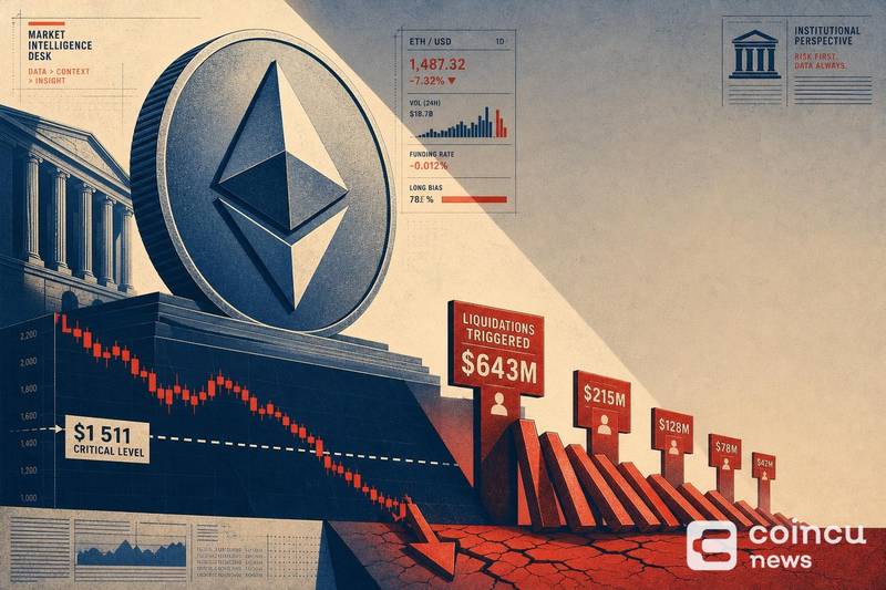 ETH Could Trigger $643M in Long Liquidations Below $1,511, Data Shows
