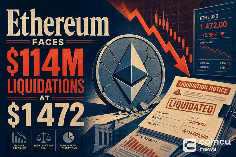 Ethereum Faces $114M Liquidations at $1,472