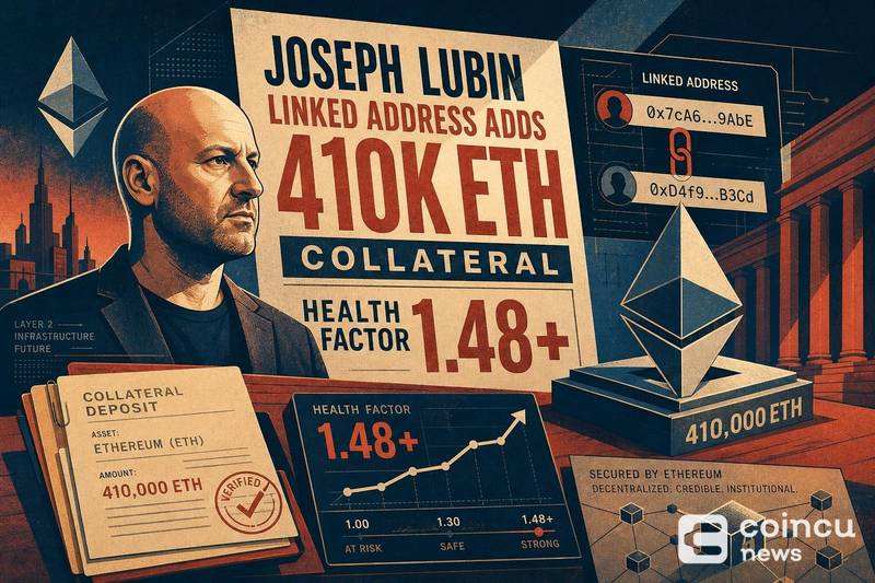 Joseph Lubin-Linked Address Adds 410K ETH Collateral, Health Factor 1.48+