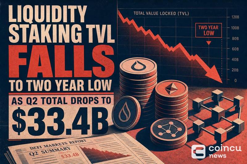 Liquidity Staking TVL Falls to Two-Year Low as Q2 Total Drops to $33.4B