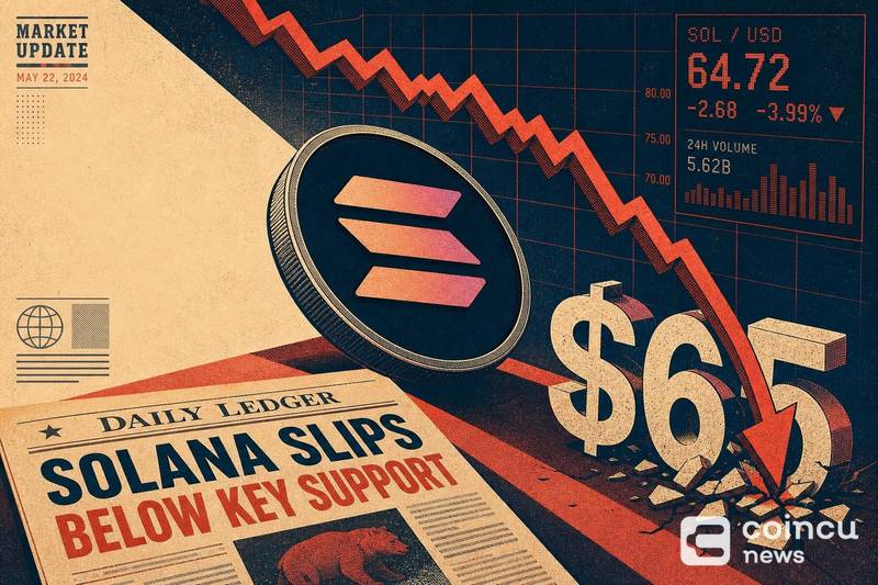 SOL Falls Below $65 as Price Drops 3.99% in 24 Hours