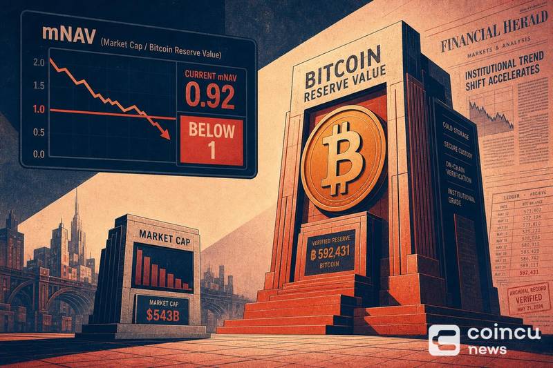 Strategy mNAV Falls Below 1 as Bitcoin Reserve Value Overtakes Market Cap