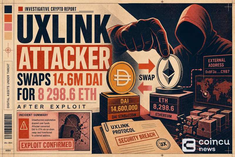 UXLINK Attacker Swaps 14.6M DAI for 8,298.6 ETH After Exploit