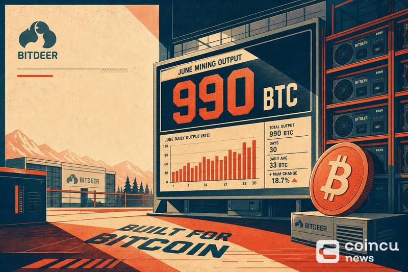 Bitdeer Hits Record 990 BTC in June Mining Output