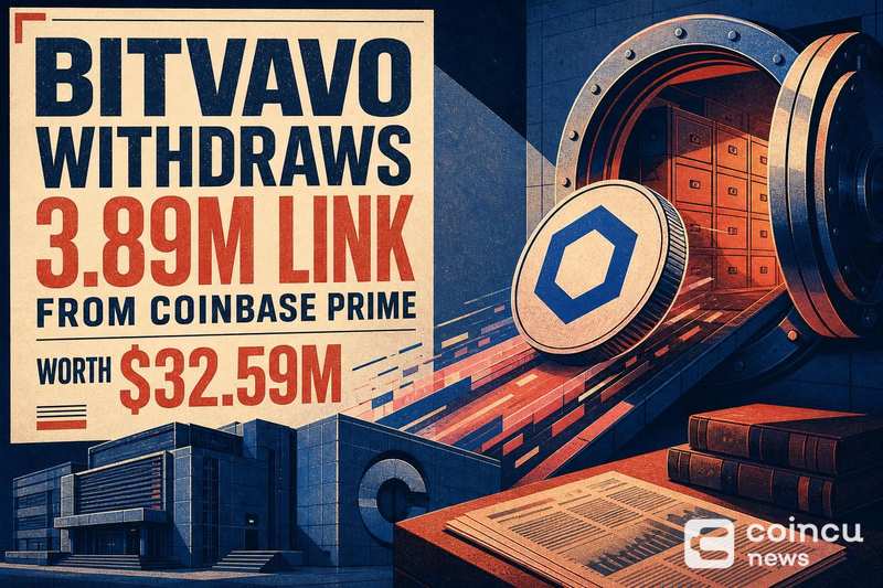 Bitvavo Withdraws 3.89M LINK From Coinbase Prime Worth $32.59M