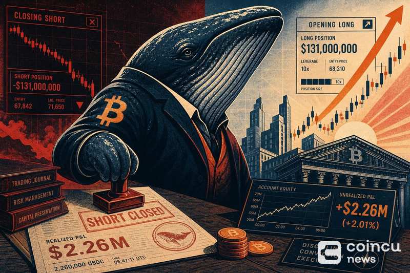 BTC Whale Closes Short for $2.26M Profit, Opens $131M Long