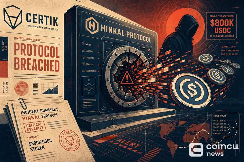 CertiK Says Hinkal Protocol Was Attacked, $800K USDC Stolen