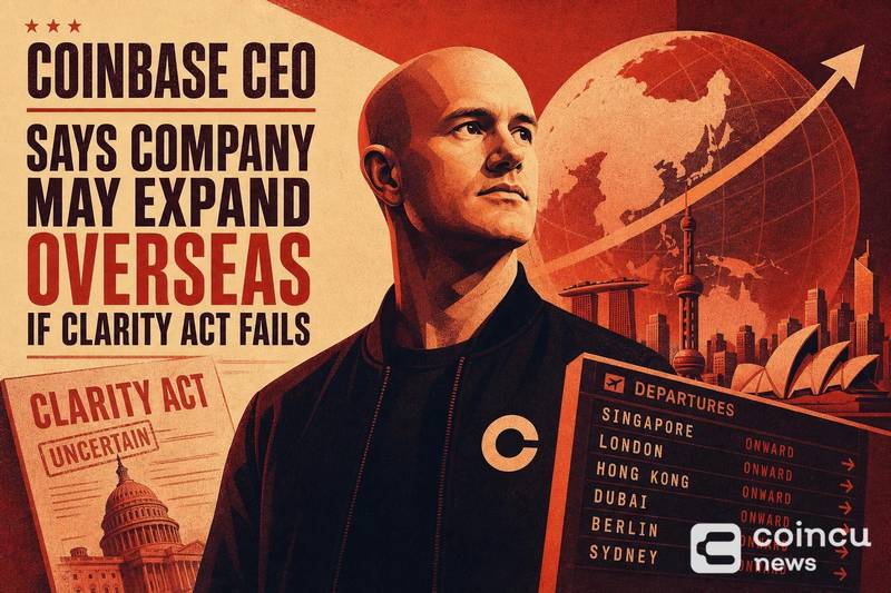 Coinbase CEO Says Company May Expand Overseas if Clarity Act Fails