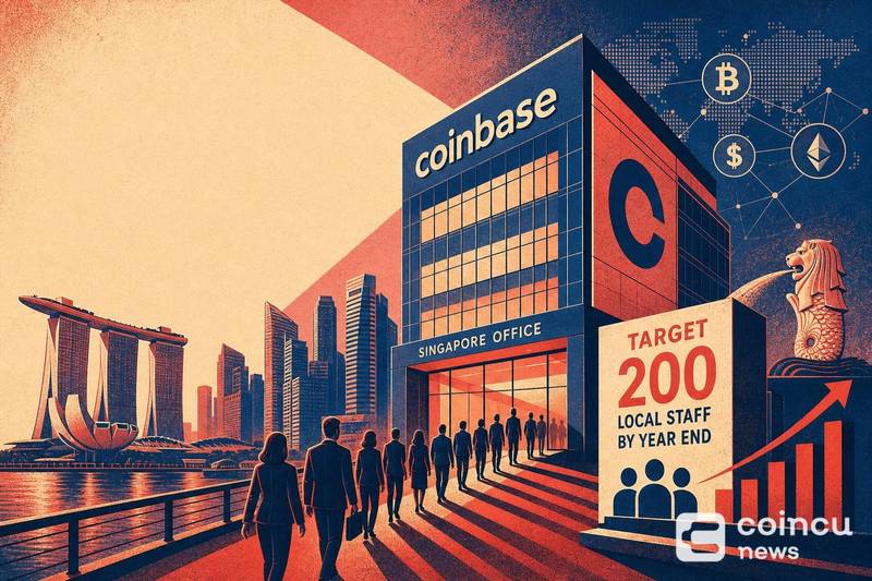 Coinbase Opens Singapore Office, Targets 200 Local Staff by Year-End