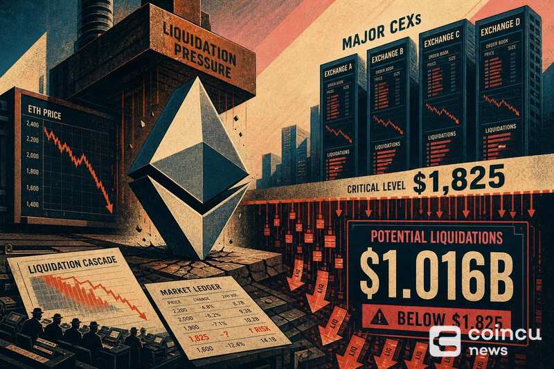 ETH Liquidations Could Hit $1.016B Below $1,825 on Major CEXs