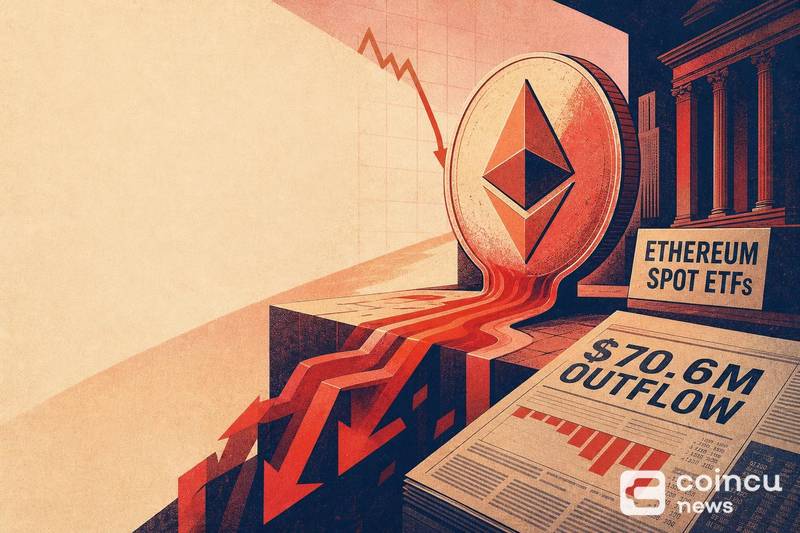 Ethereum Spot ETFs See $70.6M Outflow, Ending 5-Day Inflow Streak
