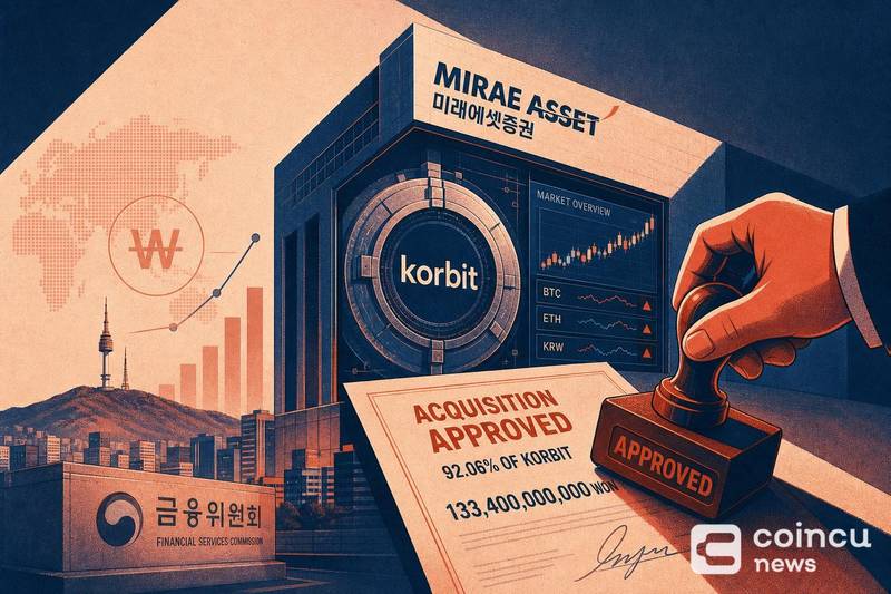 Mirae Asset Approved to Buy 92.06% of Korbit for 133.4B Won