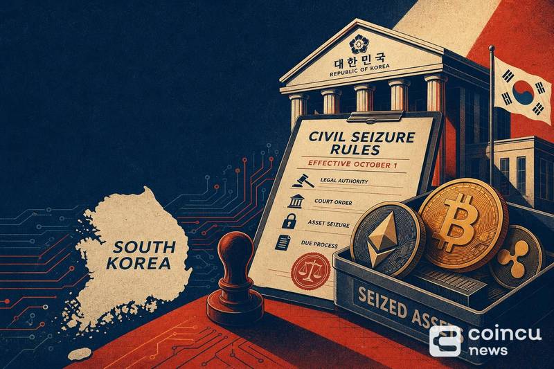 South Korea to Introduce Civil Seizure Rules for Crypto Assets on October 1