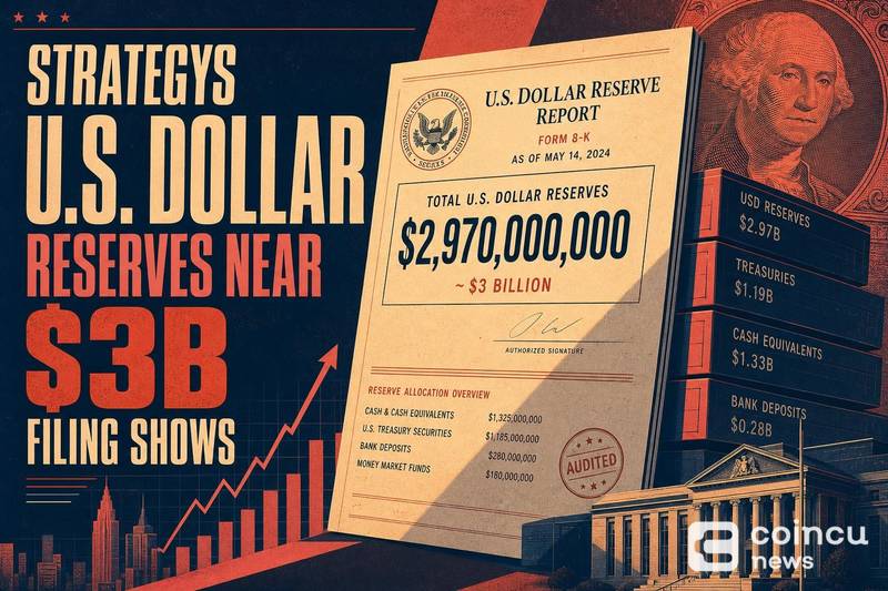 Strategy’s U.S. Dollar Reserves Near $3B, Filing Shows