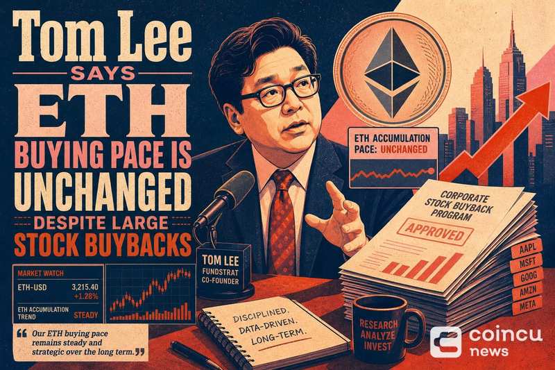 Tom Lee Says ETH Buying Pace Is Unchanged Despite Large Stock Buybacks