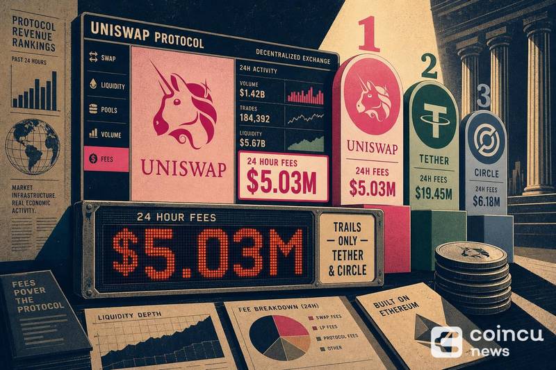 Uniswap 24-Hour Fees Hit $5.03M, Trail Only Tether and Circle