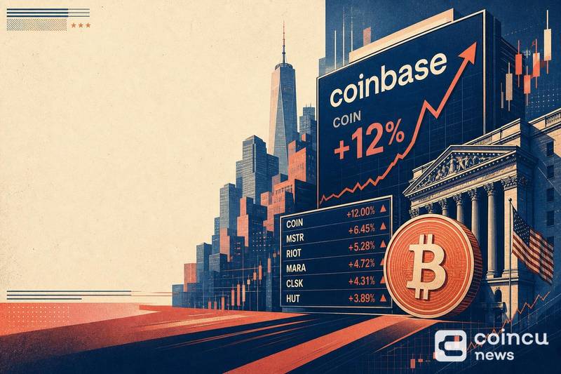 U.S. Bitcoin-Related Stocks Rise as Coinbase Jumps 12%