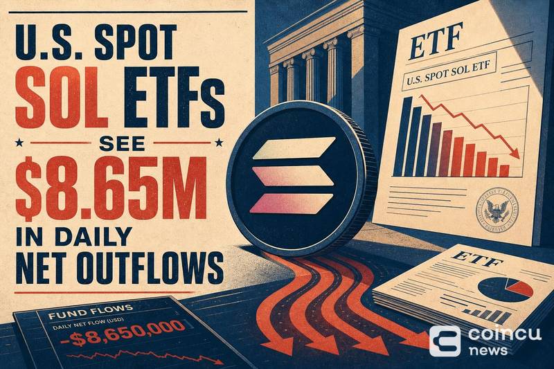 U.S. Spot SOL ETFs See $8.65M in Daily Net Outflows