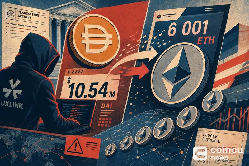 UXLINK Hacker Swaps $10.54M in DAI for 6,001 ETH