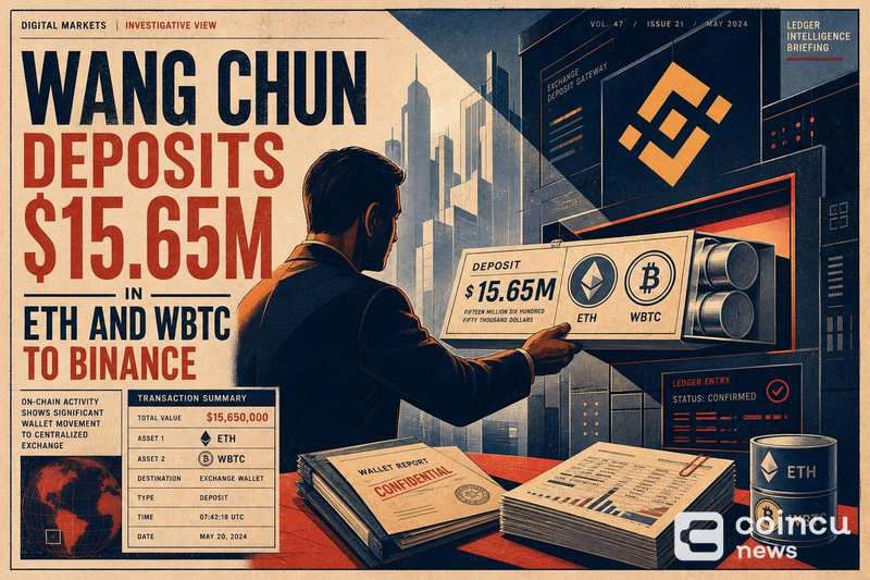 Wang Chun Deposits $15.65 Million in ETH and WBTC to Binance