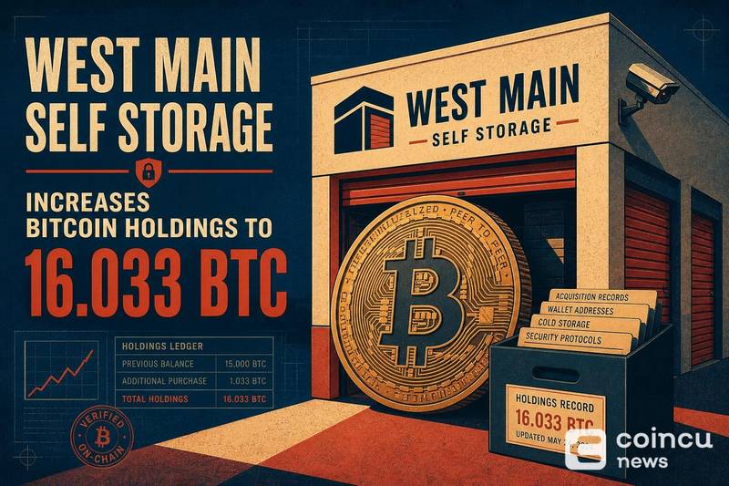 West Main Self Storage Increases Bitcoin Holdings to 16.033 BTC