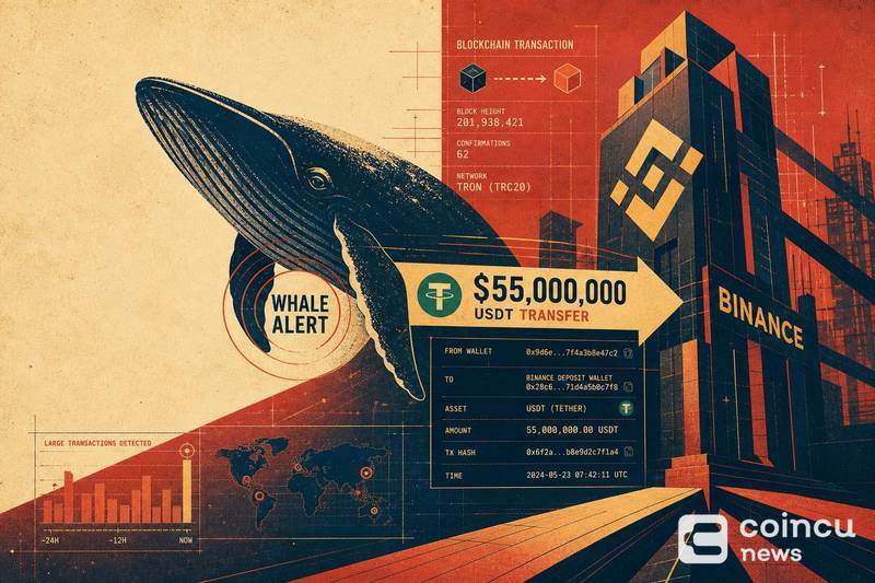 Whale Alert Detects $55M USDT Transfer to Binance