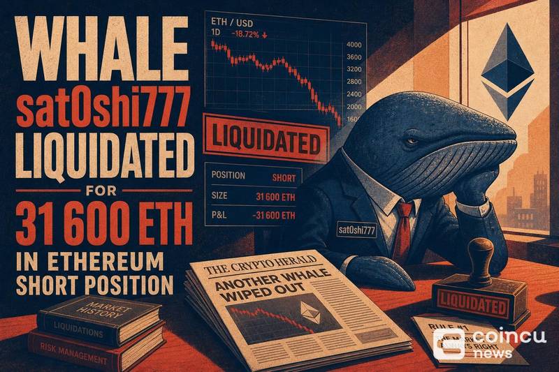 Whale ‘sat0shi777’ Liquidated for 31,600 ETH in Ethereum Short Position