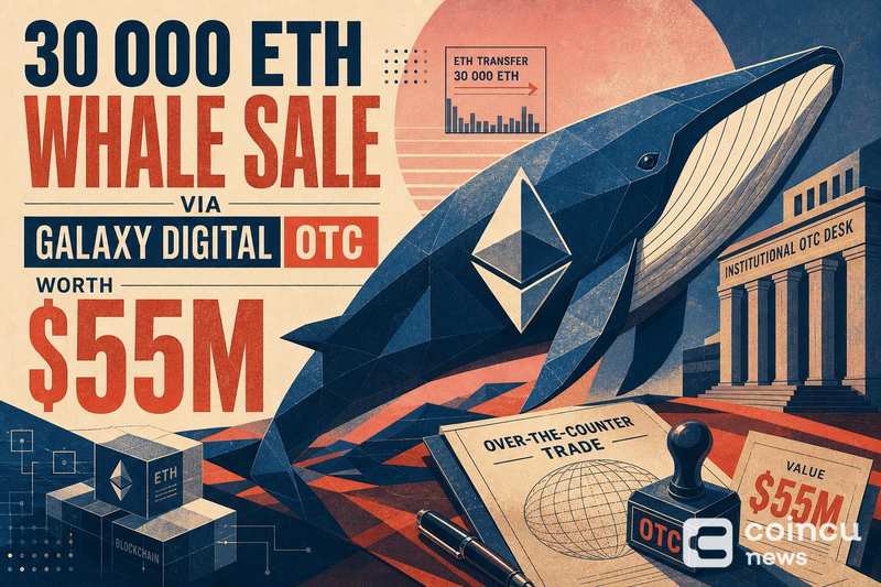 30,000 ETH Whale Sale via Galaxy Digital OTC Worth $55M