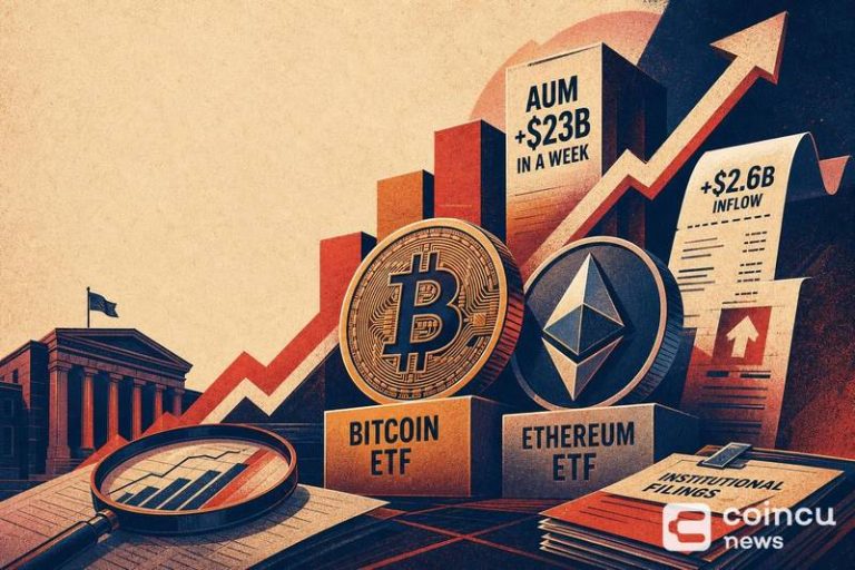 Bitcoin and Ethereum ETFs Add $2.6B as AUM Jumps $23B in a Week