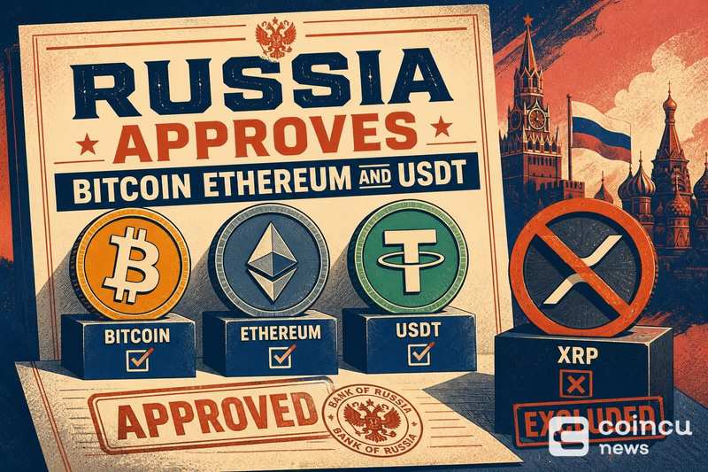 Russia Approves Bitcoin, Ethereum and USDT Trading, Excludes XRP