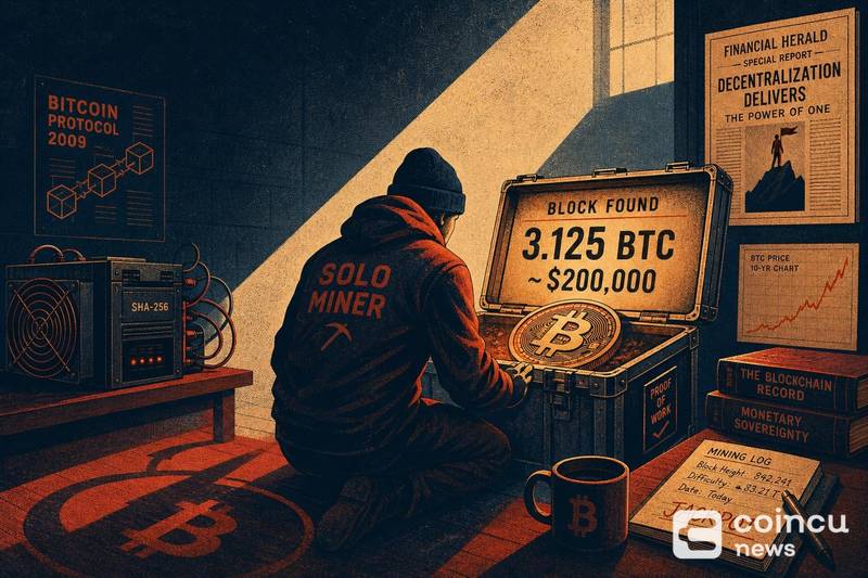 Solo Bitcoin Miner Hits Jackpot, Scoring $200K BTC Reward