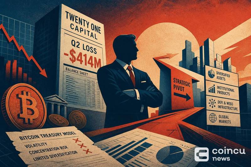 Twenty One Capital Q2 Loss Hits $414M as New CEO Signals Strategy Beyond Bitcoin Treasury Model