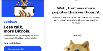 Coinbase's Free Bitcoins Super Bowl Ads are causing websites to