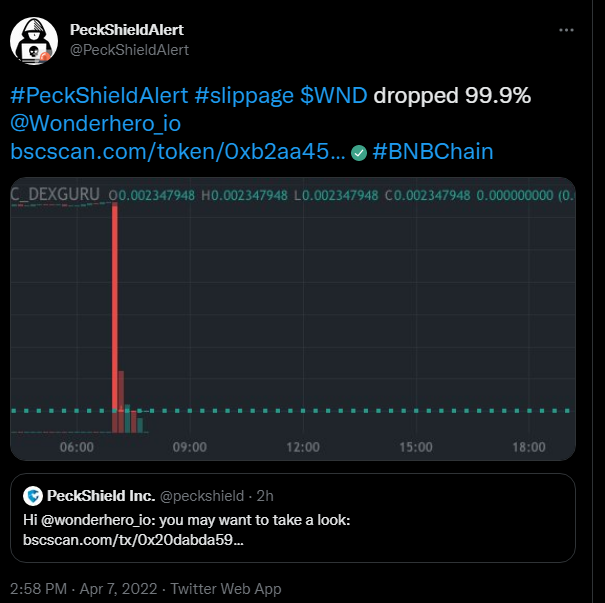 WonderHero dropped 99.9%. Is this another hack?