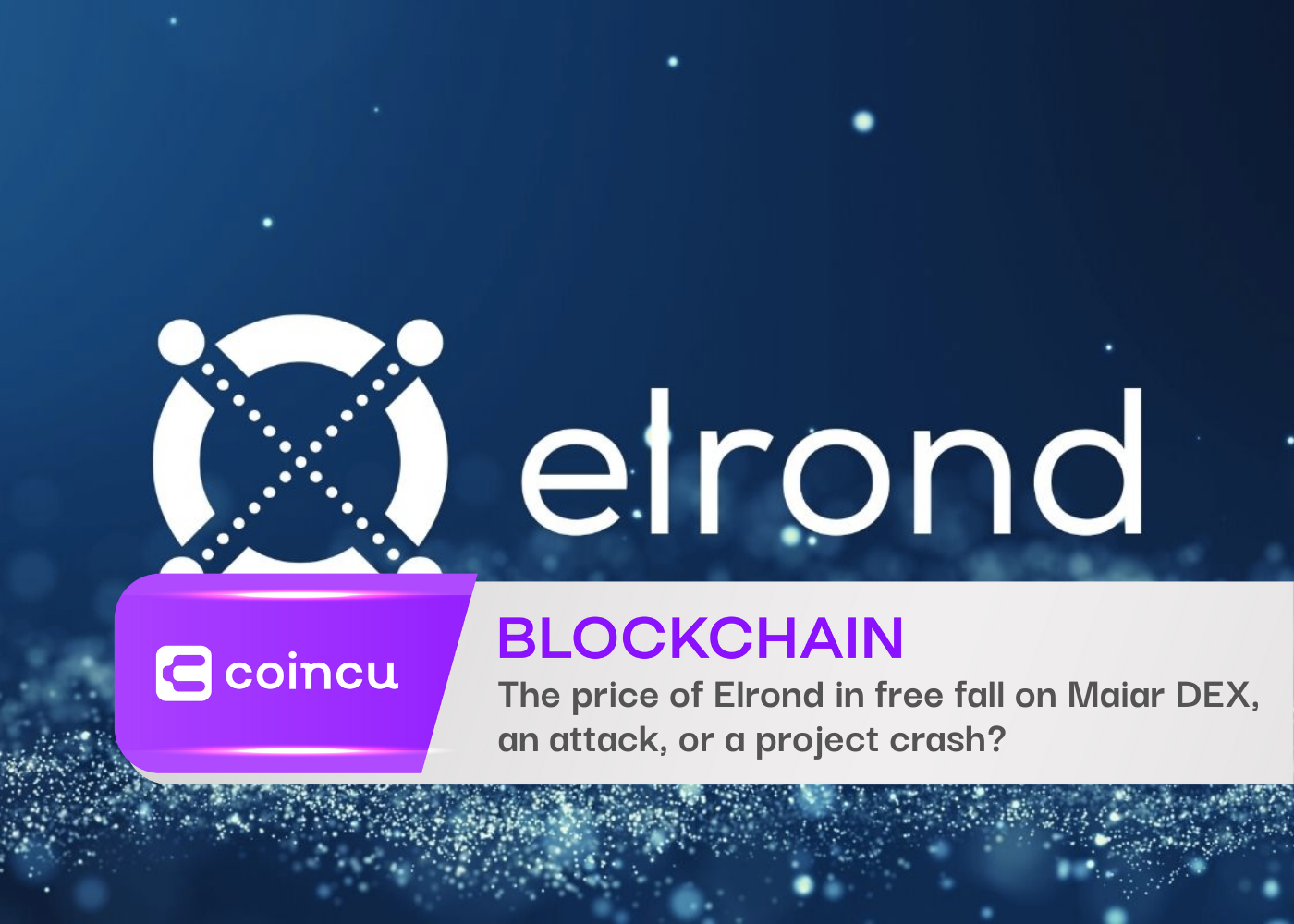 The price of Elrond in free fall on Maiar DEX, an attack, or a project crash?