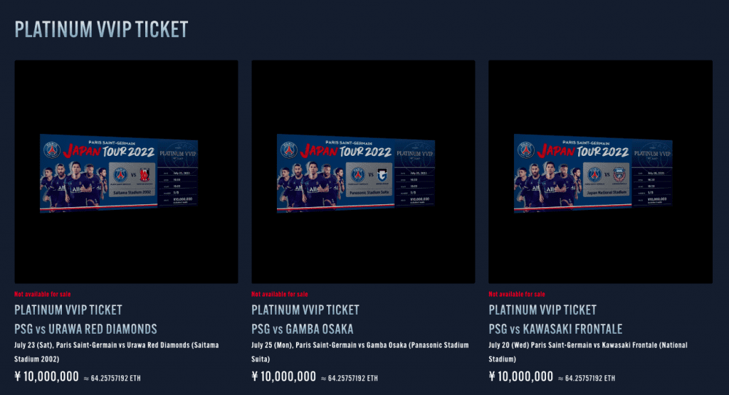 Paris Saint-Germain Is Selling NFT Tickets For Japan Tour