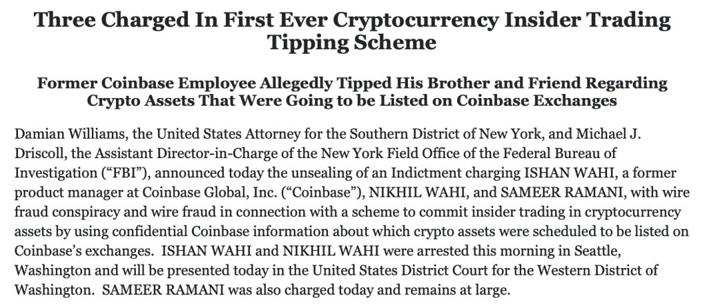 Former Coinbase Product Manager Arrested For Inside Trading 2 Coinbase