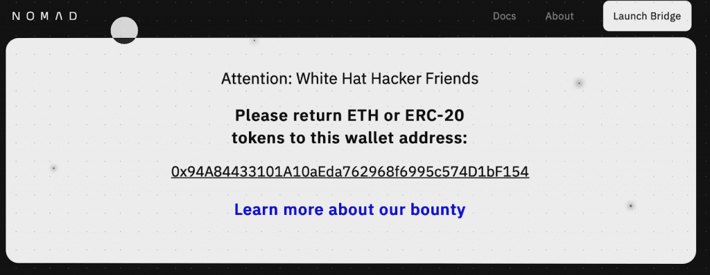 7.5 Million Dollars In Nomad Bridge Mining Wallet Suddenly Moved 2 nomad bridge