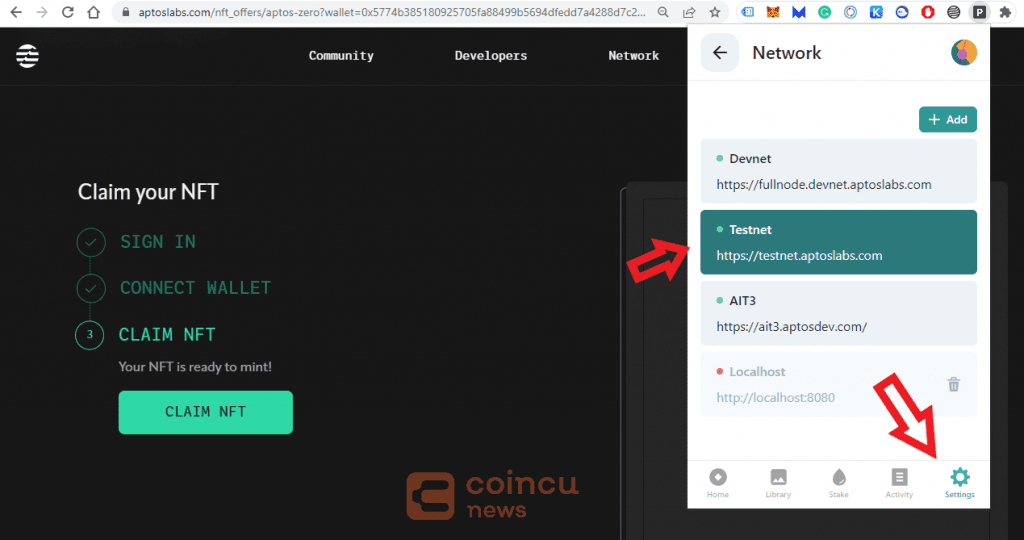 Claim Aptos Testnet NFT