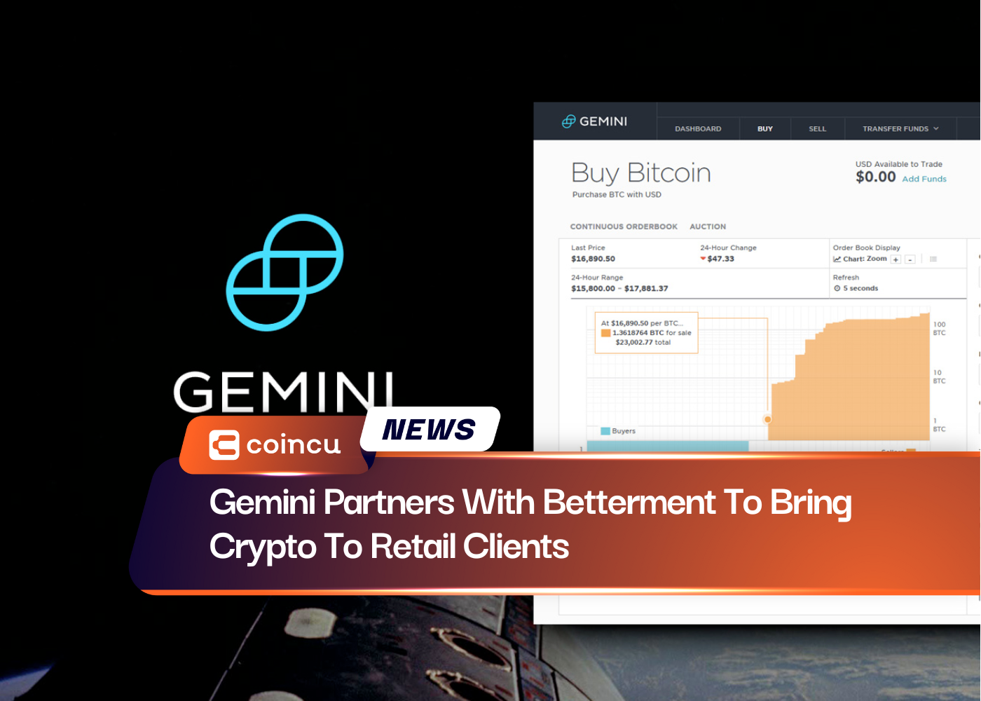 Gemini Partners With Betterment To Bring Crypto To Retail Clients