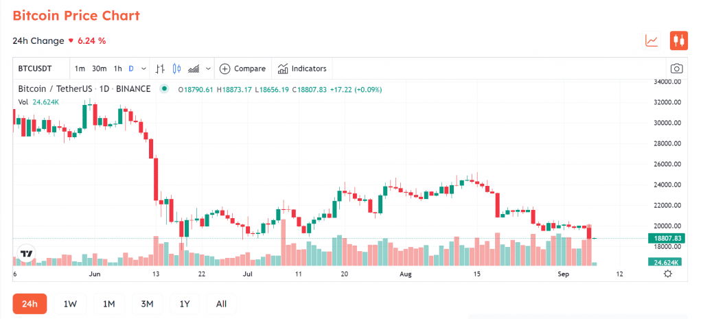 BTC Goes Below $19,000, The Market Is Filled With Red 2 btc
